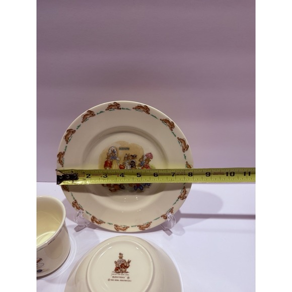 Royal Doulton Bunnykins 3pc Set Bowl Plate Mug Vintage England - Picture 7 of 11